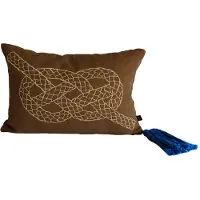 Fine Little Day Knop sierkussen Bruin-goud-blauw, 27x40 cm