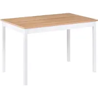 Beliani HOUSTON - Eettafel - Wit - 75 x 120 cm - Rubberhout