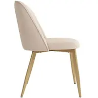 OKWISH Sada van 6 eetkamerstoelen met beklede zitting en rugleuning. Modern design, comfortabel en ademend. Geschikt voor de eetkamer of woonkamer. Kleur: beige