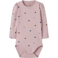 Name it BABY gebreide romper met hartjes - lila Paars Meisjes Stretchkatoen Ronde hals - maat 74