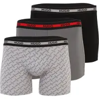 HUGO Boxershorts grijs / donkergrijs / rood / zwart