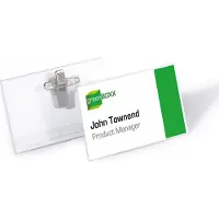 Durable naambadge met combiklem 90 x 54 mm (50 stuks)
