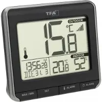 TFA-Dostmann PRIO 30.3069.01 Draadloze thermometer digitaal Zwart, Wit