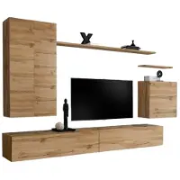 Meublorama Composition murale SWITCH II zwevend TV-meubel in Wotan-eiken 270 cm