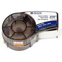 Brady M21-375-499-TB tape nylonweefsel | zwart op wit | 9,53mm x 4,90m