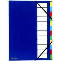 Exacompta 6x Sorteermap Harmonika OrdonatorSorteermap met uitrekbare rug en elastosluiting - 12 Indelingen - Blauw - 55342E