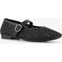 Blue Box dames mesh ballerina's zwart maat 40