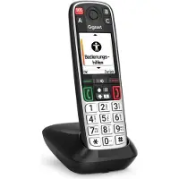 Gigaset EASY 500, analoge/DECT telefoon, draadloze headset, luidsprekerfunctie, 200 contacten, nummerherkenning, zwart, zilver