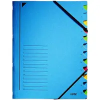 Leitz Sorteermap 12 tabbladen karton blauw | 5 stuks
