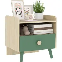 AIYAPLAY - Kindernachtkastje - Hout - 40x32,5x40cm - Groen