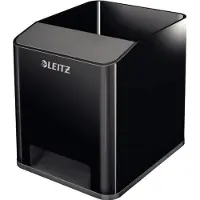 Leitz Pennenhouder WOW Sound, 1 vak, smartphonevak met geluidsversterking, zwart