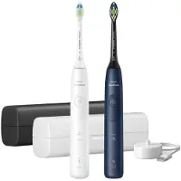Philips Sonicare 5500 Series Elektrische Tandenborstels Duopack Wit & Blauw + Reisetui - Hx7119/01