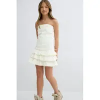 Gina Tricot Y jeanqueen smock dress Jurken voor meisjes 9–14 jaar Wit152Meisje