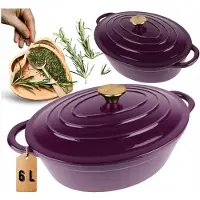 Hage Geëmailde gietijzeren braadpan, 6 liter, lilek