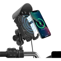 Semoic Telefoonhouder voor motorfiets met 15W draadloze oplader USB Q
