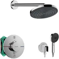 Hansgrohe - Doucheset met inbouwthermostaat, met inbouwdeel, diameter 26 cm, 3 jets, chroom SANI21HHH002