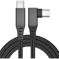 INF C-naar-C 5m/16FT haakse VR-linkkabel voor pc-gaming, nylon gevlochten USB 3.1 snel opladen, compatibel met Oculus Quest 2