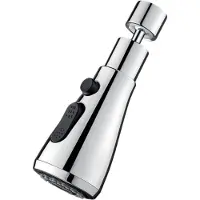 INF 360 graden draaibaar keukenkraan mondstuk, verhoogde waterdruk met ingebouwde booster, koper en ABS Silver