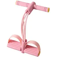 INF 6-Tube Voetpedaal Weerstandsband - Buik- & Core Workout, Yoga & Home Gym Fitness Pink