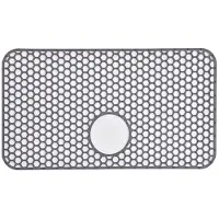 INF Grote Grijze Siliconen Spoelbakmat met Afvoeropeningen - 66,5x35,5cm