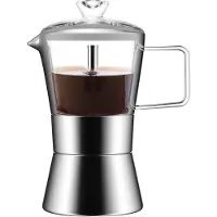 Semoic Moka Inductie Kookplaat Espressopot, Glazen Bovenkant &