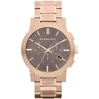Burberry BU9353 Taupe Chronograaf Wijzerplaat Rose Verguld Staal Herenhorloge
