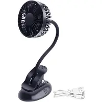 Zandona Clip-Kinderwagenventilator,3 Snelheden,Flexibele Buigbare USB-Oplaadbare Batterijaangedreven Stille Bureauventilator voor