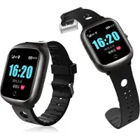 INF Smartwatch met GPS-positionering, hartslag, slaapmonitor, videogesprek, IP67 Black