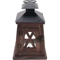 Semoic Rustieke houten decoratieve kaarslantaarn vintage Ha
