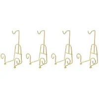 Semoic 4X Theekophouder Gouden Mokhouder Theeservies Displaystandaard Gouden Metalen Kop Schotel Displaystandaard