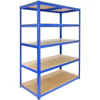 MonsterShop Monster Racking 10 Garage Warehouse T-Rax Staal Blauw 5 Tier 120cm Rekken Opbergsystemen