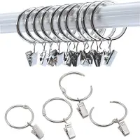 INF Te openen gordijnringen met clips gordijnhanger 20-pack Silver 50 mm