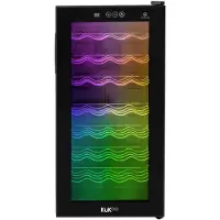 Monster Commerciële Wijnkoelkast Glas LED Verlichting 78L 28 Flessen Zwart Touchpanel