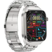 INF Smartwatch, ECG, hartslag, bloeddruk, slaap, stappenteller stalen band Silver