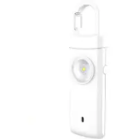 INF Oplaadbaar 130dB Persoonlijk Veiligheidsalarm met LED-Licht - Anti-Wolf Nood Sleutelhanger Alarm White