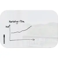 Sigel Artverum glazen whiteboard, ronde hoeken, magnetisch, incl. 1 x zwarte boardmarker, B 1000 x D 10 x H 650 mm, gehard veiligheidsglas, wit
