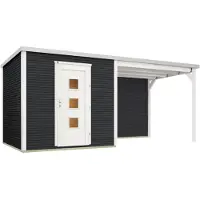 Weka Tuinhuis Met Overkapping 413 Type B Gr1 Antraciet 250x546cm