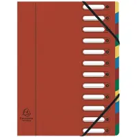 Exacompta 6x Sorteermap HARMONIKA met uitrekbare rug en uitgesneden vensters - 12 indelingen - Rood - 55125E