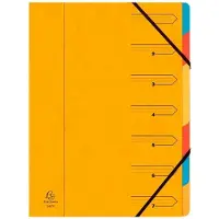Exacompta Sorteermap 54079E A4 Gewafeld karton Geel 24,5 (B) x 0,5 (D) x 32 (H) cm Pak van 12
