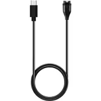 Wigento Oplaadkabel voor smartwatch, geschikt voor Garmin Fenix 8 Amoled / Vivoactive 6, USB-C, 1 meter, zwart