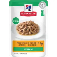 Hill's Pet Nutrition Kitten nat kattenvoer met kip maaltijdzakje multipack 4 dozen (48 x 85 g)