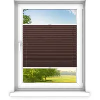 Time4blinds - Plisségordijn zonder boren op maat gemaakt - Vouwgordijn - Plisségordijn privacy en zonwering - Eenvoudige installatie - Kant-en-klaar plisségordijn - 60x220 cm - Klassiek bruin