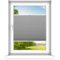 Time4blinds - Plisségordijn zonder boren op maat gemaakt - Vouwgordijn - Plisségordijn privacy en zonwering - Eenvoudige installatie - Kant-en-klaar plisségordijn - 110x130 cm - Staal