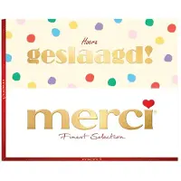 Merci 250g "Hoera geslaagd" - Finest Selection Assorted chocolade - Mix van 8 smaken - Chocolade cadeau - Individueel verpakte chocoladereepjes