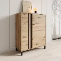Meubella - Lazuli - Schoenenkast - Eikenpatroon - 87x40x110 cm