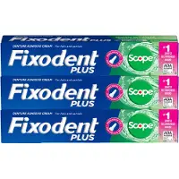 Procter & Gamble Fixodent Scope Plus - Hechtende Kunstgebitlijm - Sterk, Fris, 3-pack, 57 g