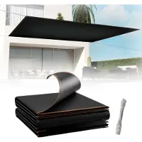 NaiZy Schaduwdoek - 3x4m - HDPE 90-95% UV-Bescherming - Zonnescherm - Windwerend - Rechthoekig - Zonder Boren - Voor Tuin, Terras, Balkon & Zwembad - Zwart -
