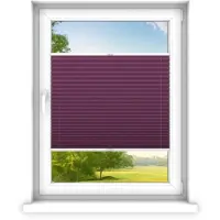 Time4blinds - Plisségordijn zonder boren op maat gemaakt - Vouwgordijn - Plisségordijn privacy en zonwering - Eenvoudige installatie - Kant-en-klaar plisségordijn - 30x110 cm - Pruim