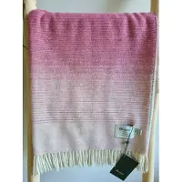Bronte by moon Wollen Plaid - OMBRE Stripe Pink Khaki (Merino) 140x185cm - Bronte x Plaids.shop