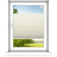 Time4blinds - Plisségordijn zonder boren op maat gemaakt - Vouwgordijn - Plisségordijn privacy en zonwering - Eenvoudige installatie - Kant-en-klaar plisségordijn - 110x130 cm - Roomwit